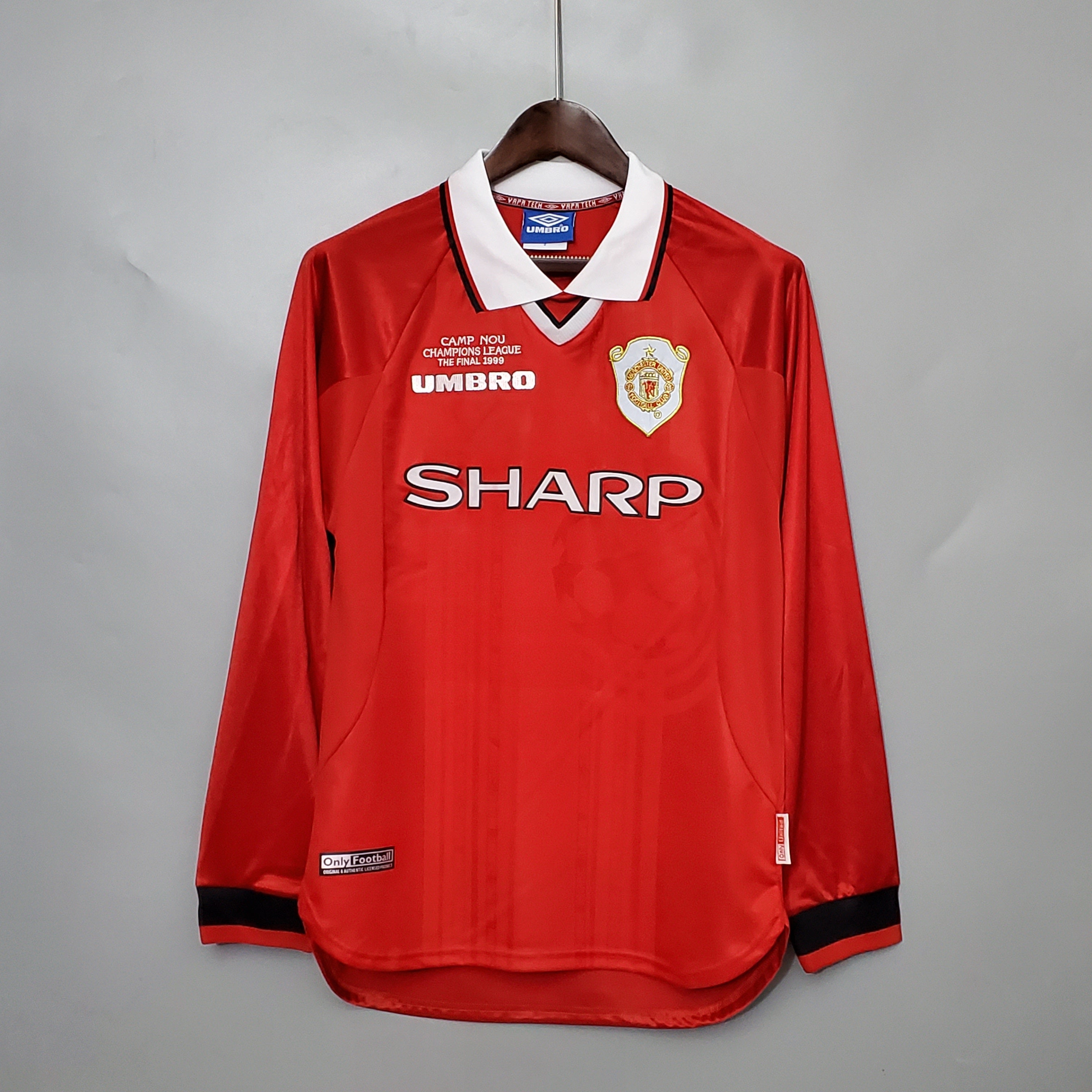CAMISETA RETRO MANCHESTER UNITED LOCAL 99 - 00 MANGA LARGA